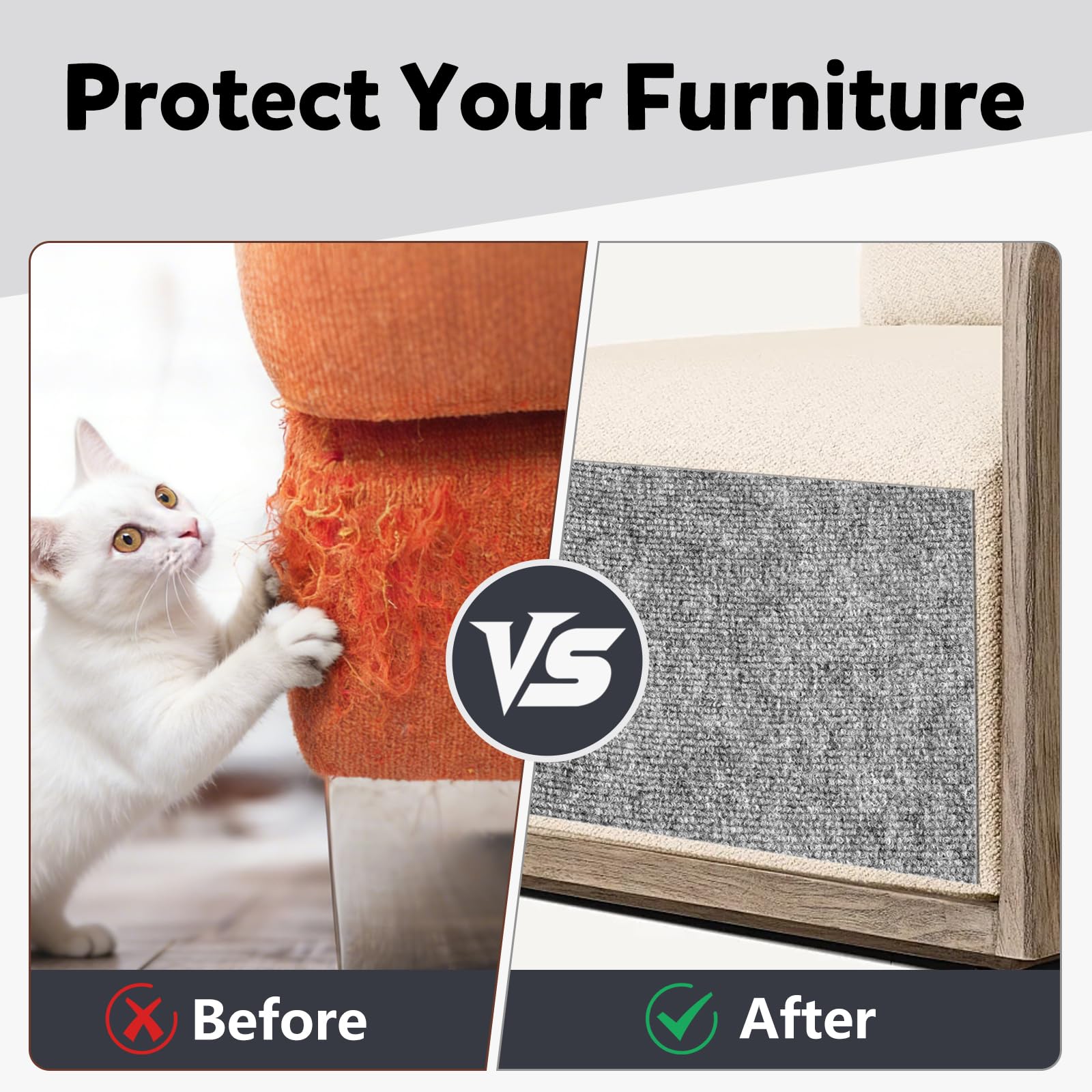 Clawvana light gray finish blends with decor while protecting furniture.