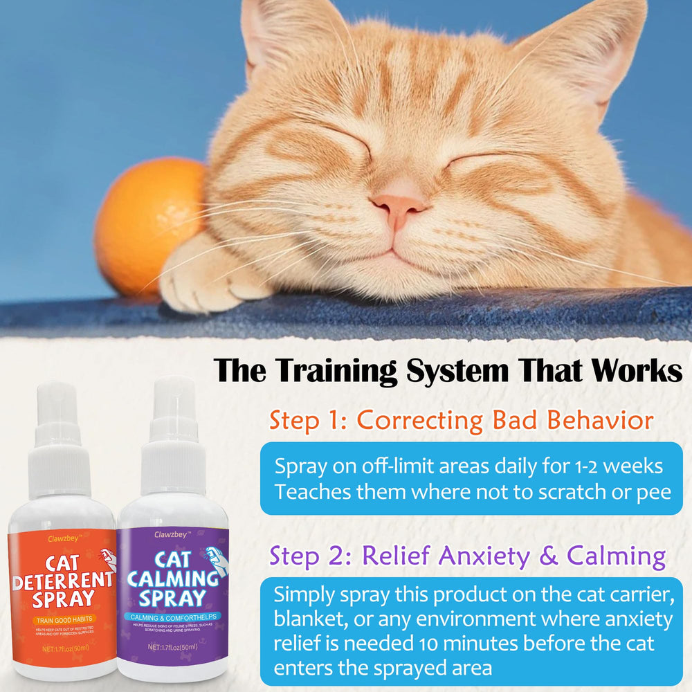 Clawzbey Calming Spray used on carriers or blankets to calm travel or resting space.