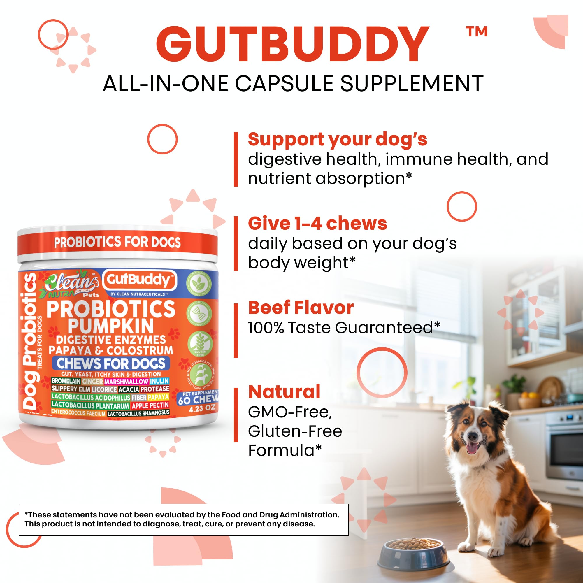 Clean Nutraceuticals colostrum boost for dog probiotic activity supports gut lining