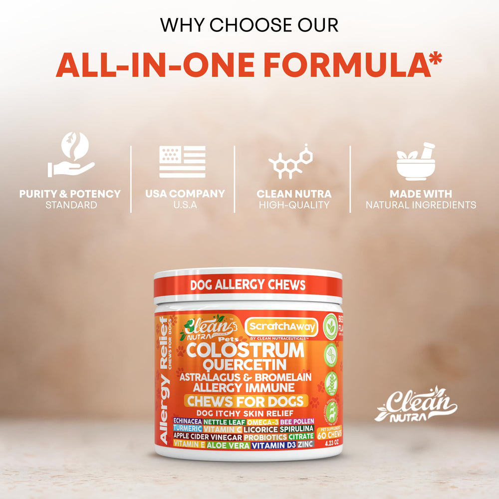 Clean Nutraceuticals organic ingredients collection showcases natural allergy support.