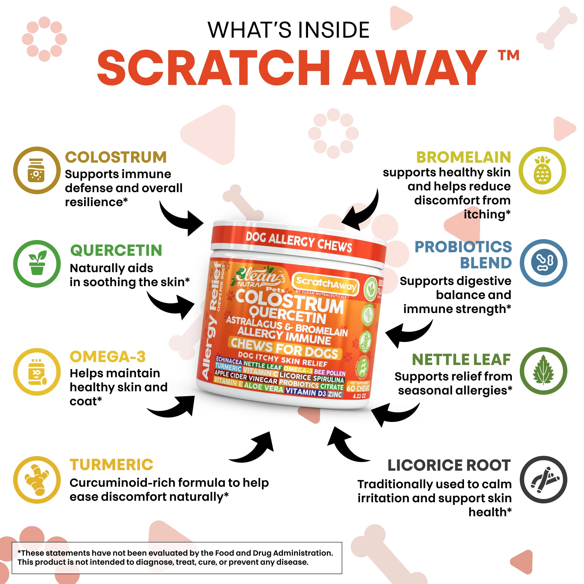 Clean Nutraceuticals probiotic dog immune support supports gut health.