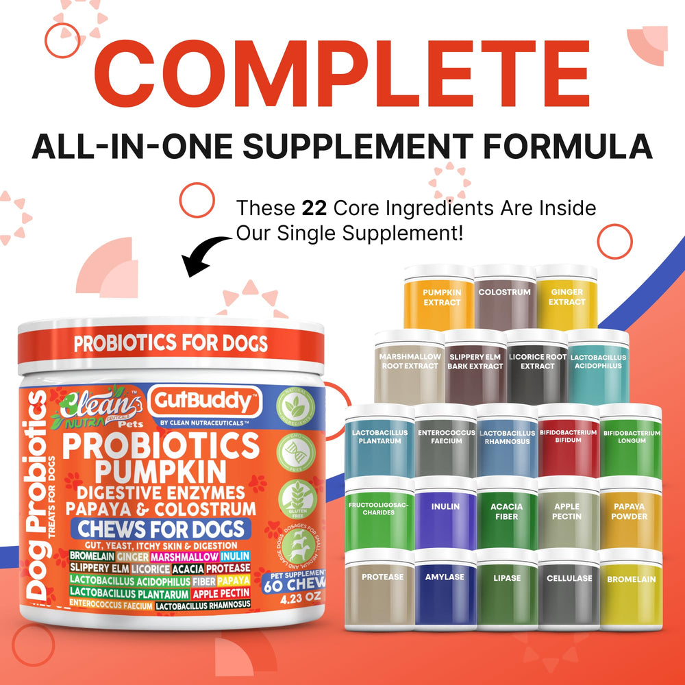 Clean Nutraceuticals pumpkin colostrum digestive enzymes for dogs supports enzyme digestion and gut comfort