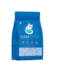 Clear Litter ultra-absorbent crystals keep the litter box dry and odors at bay.