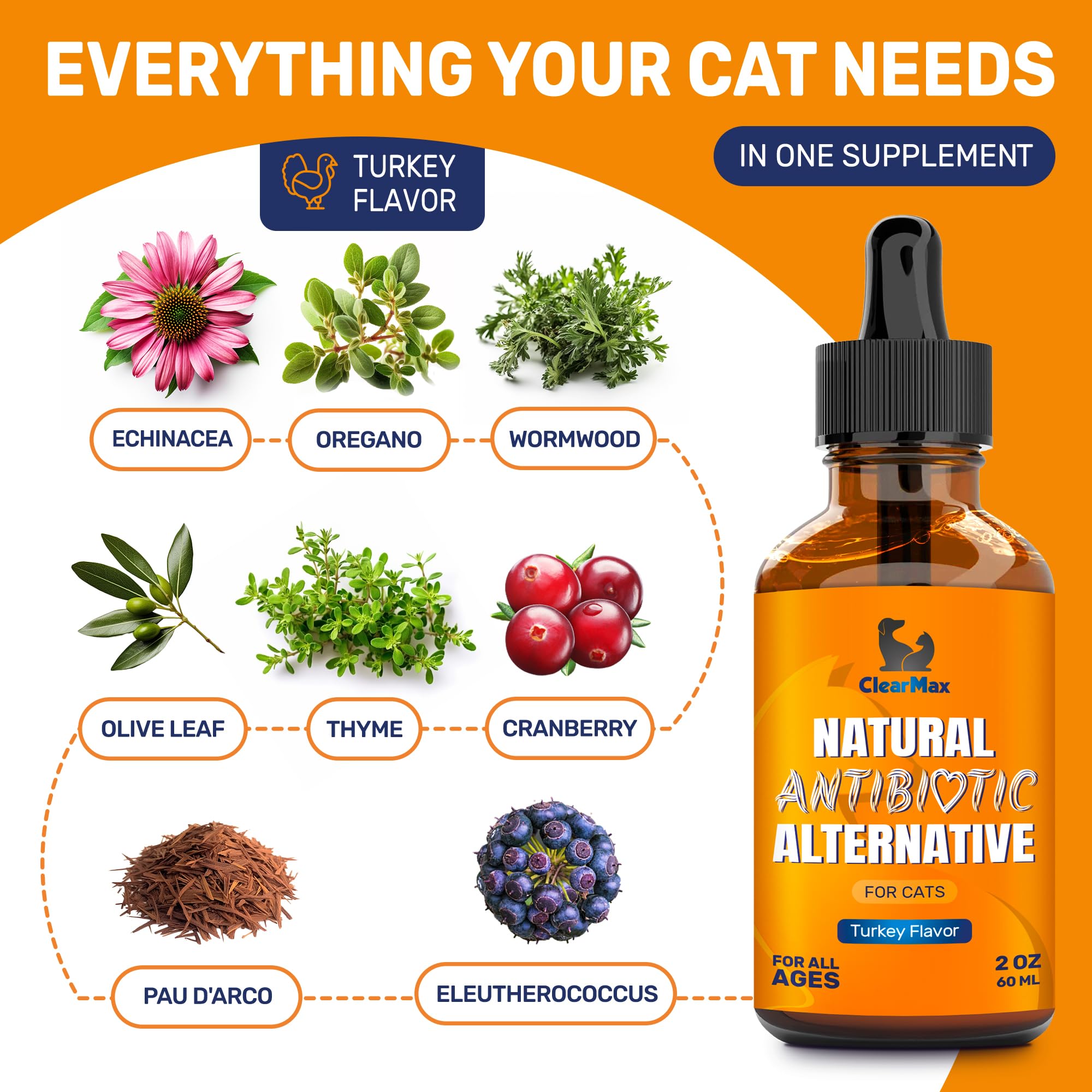 Clear Max antibiotics for cats aids respiratory comfort and appetite during routine care.