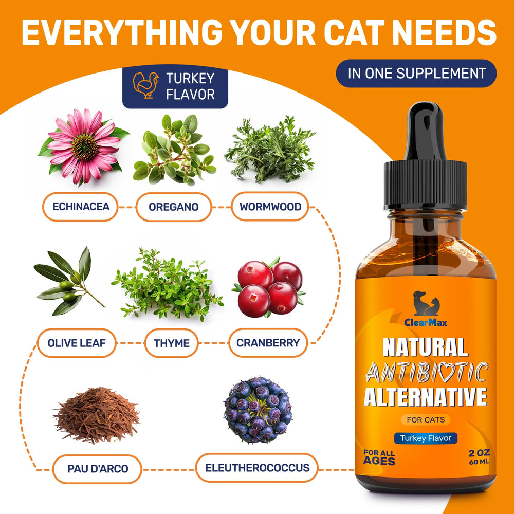 Clear Max antibiotics for cats aids respiratory comfort and appetite during routine care.