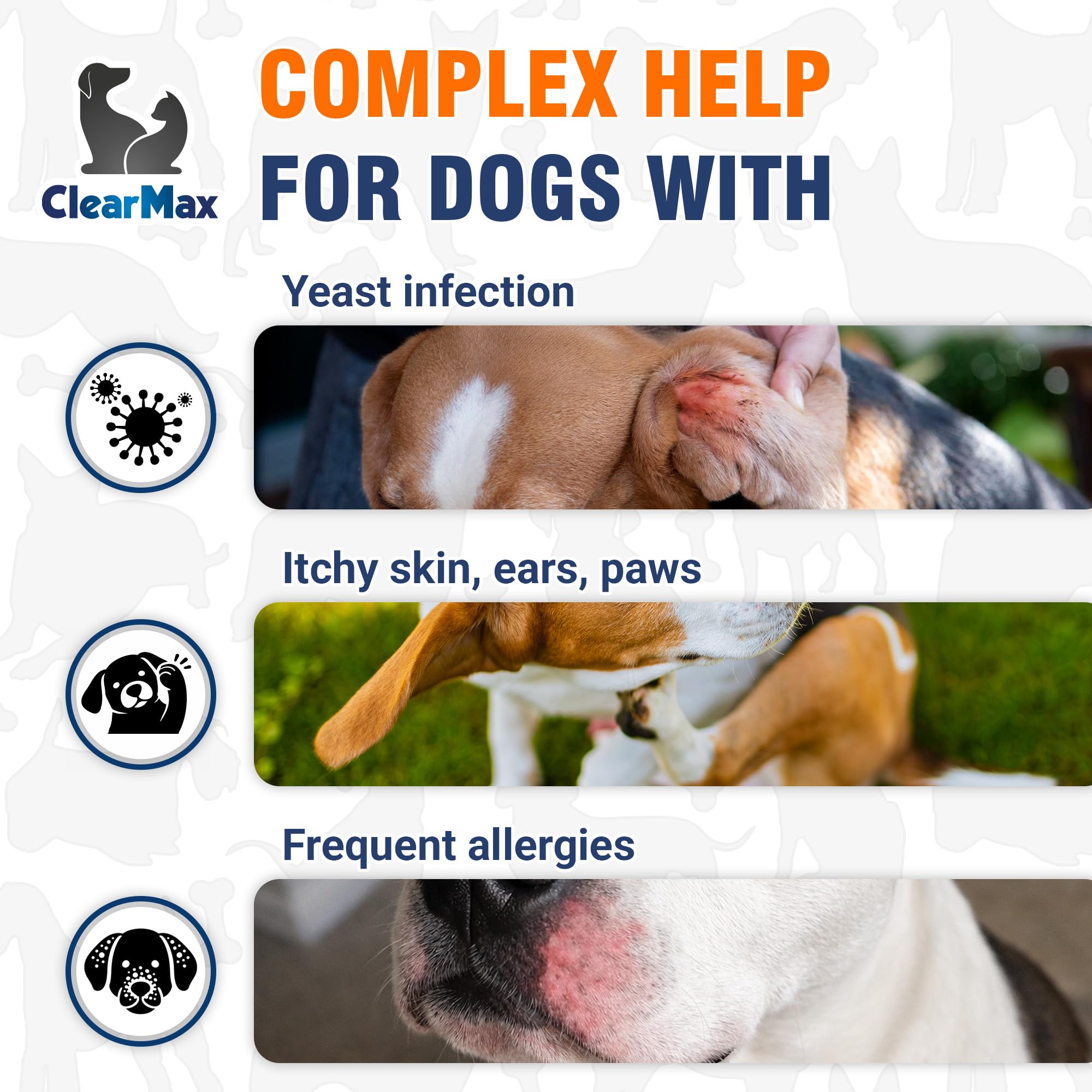 Clear Max skin support drops promote balanced, comfortable skin.