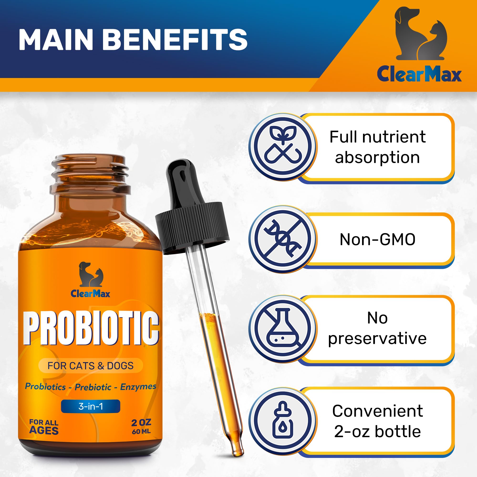 Pouring probiotic liquid over pet food for simple mixing.