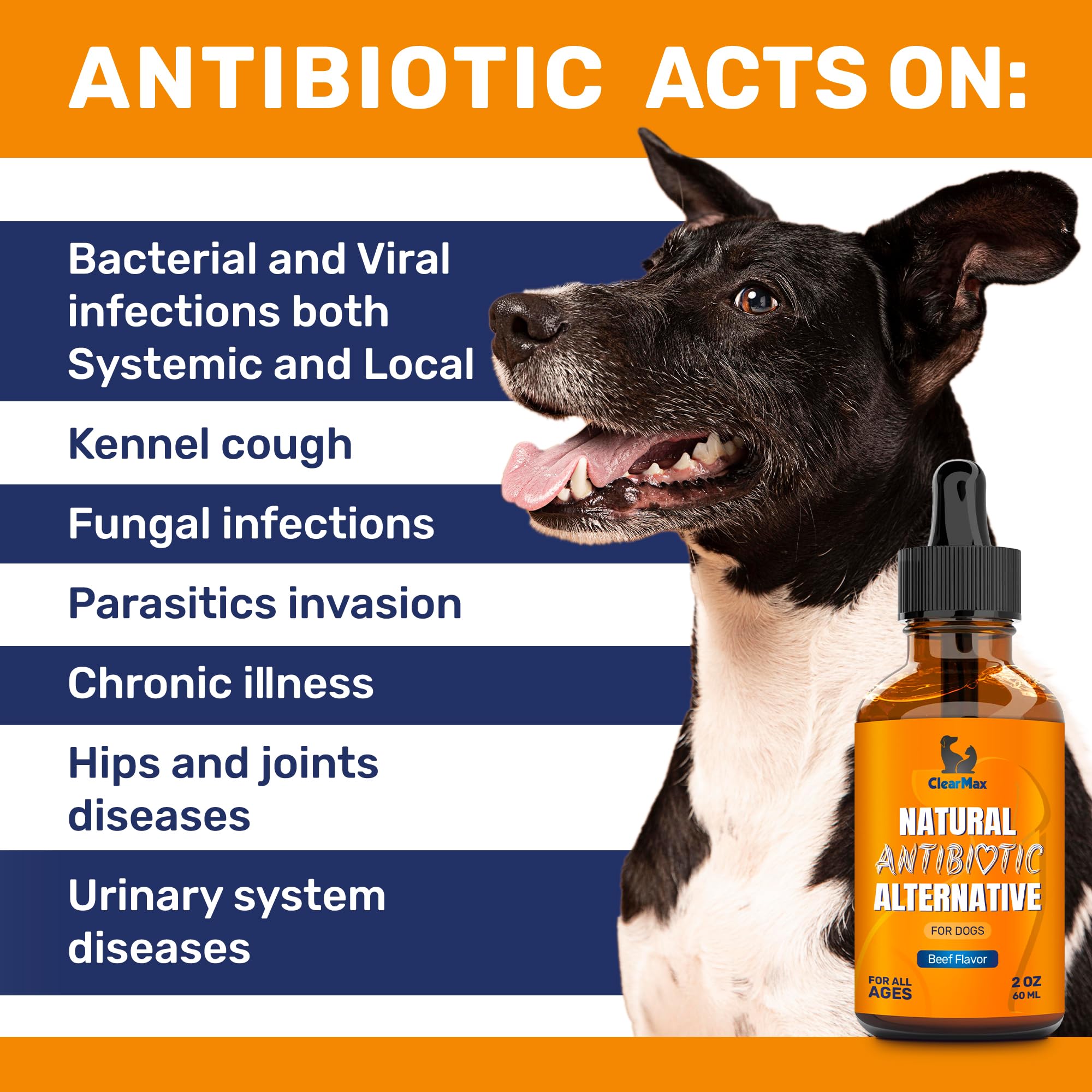 Clear Max dog antibiotics beef flavor splash for pleasant administration