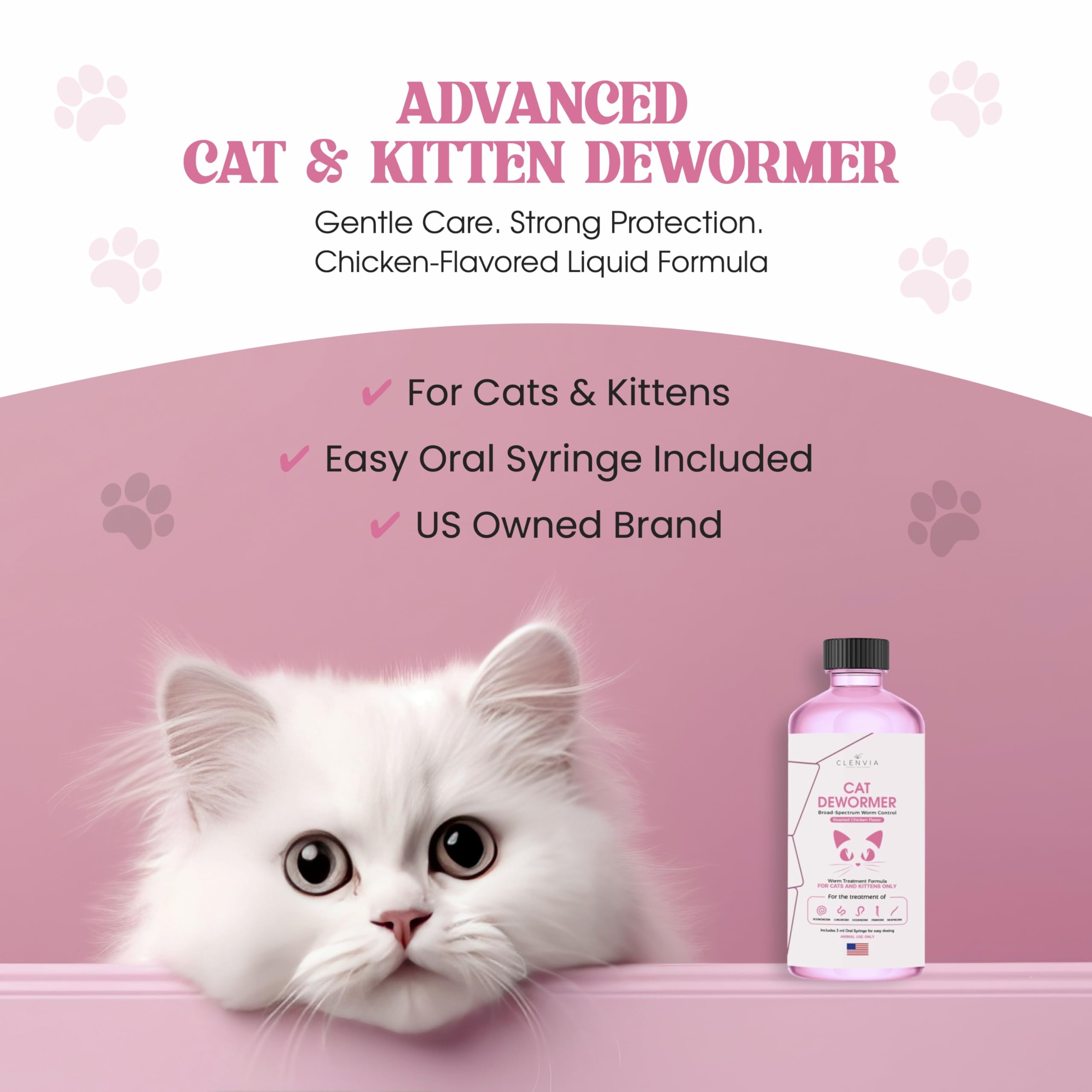 Kitten-friendly use of CLENVIA dewormer for cats over 2 weeks