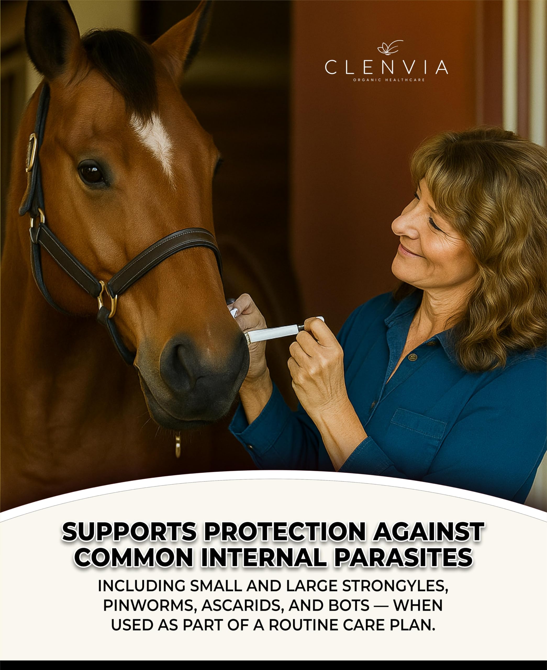 Apple-flavored CLENVIA tube label with 1.87% active ingredient per tube.