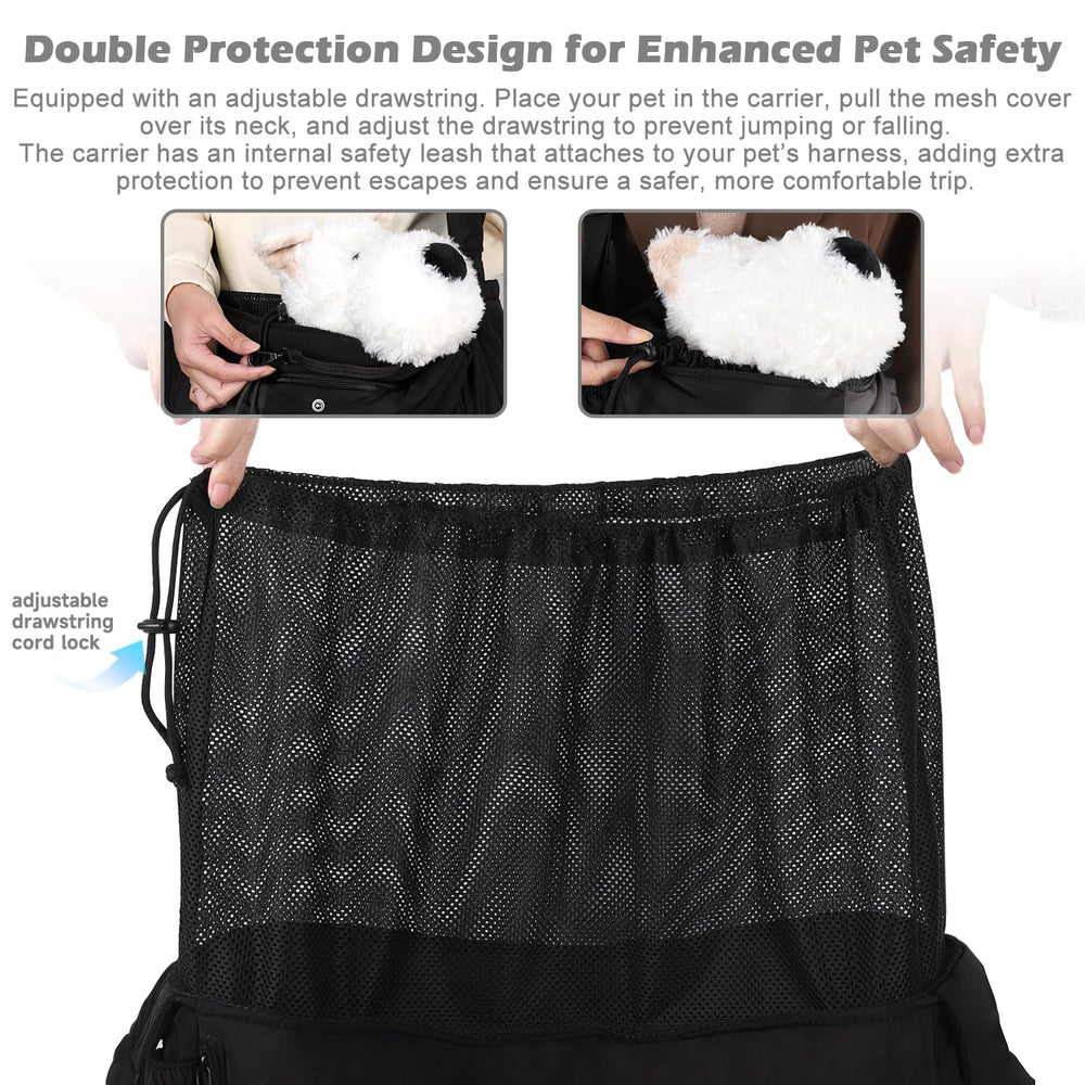 CleverCode Sling Carrier built-in safety clip preventing pet jumps