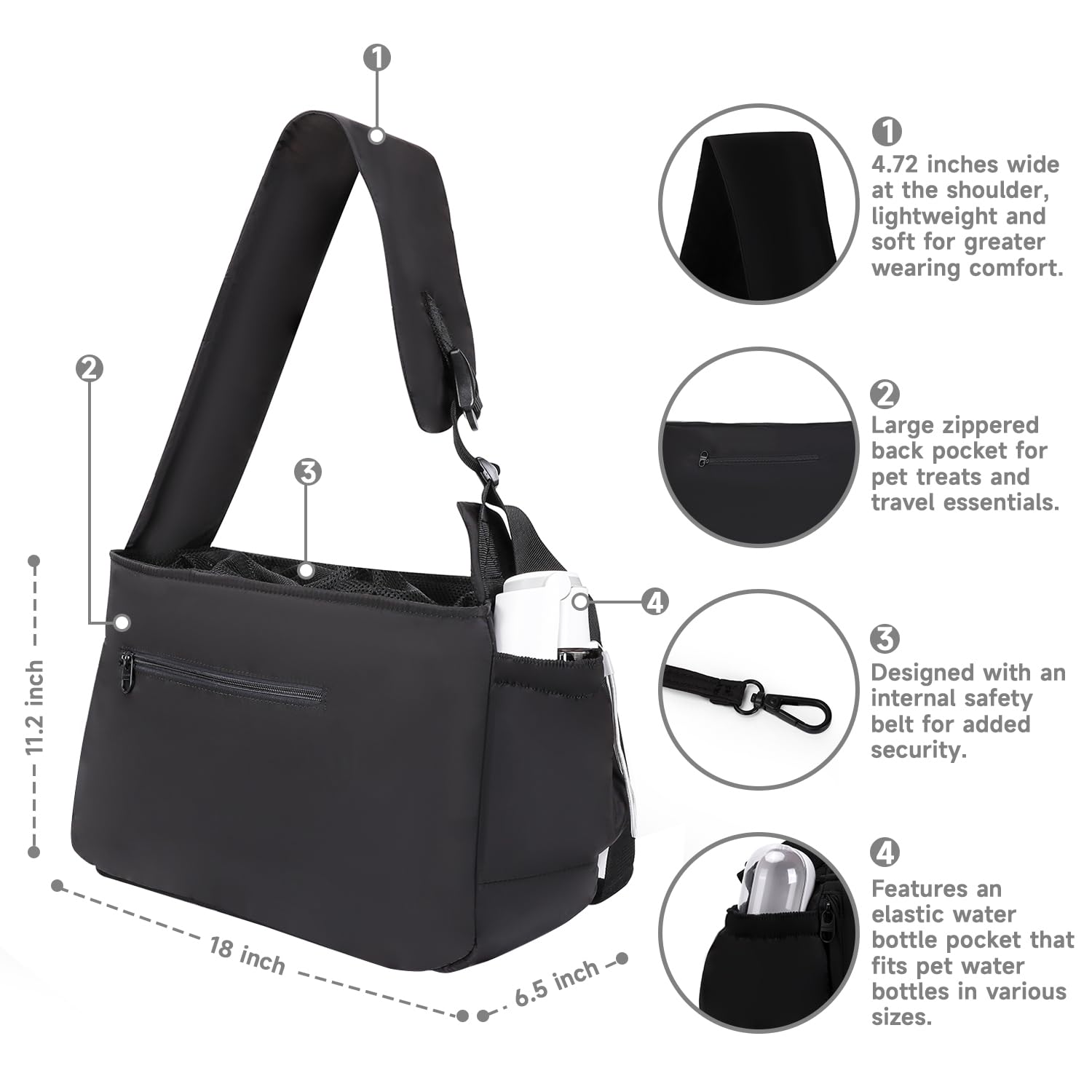 CleverCode Dog Sling Carrier featuring waterproof Oxford fabric for durability