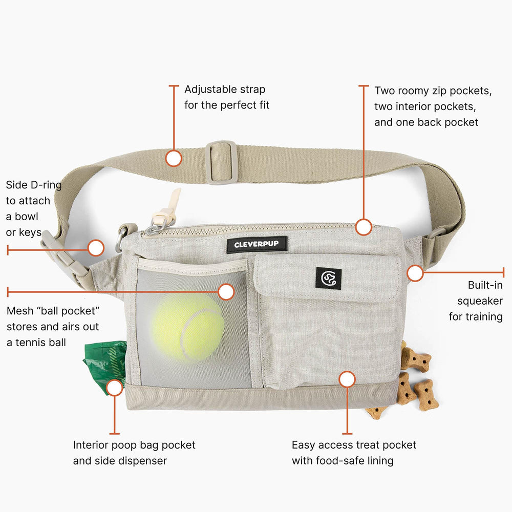 Cleverpup Poop Bag Dispenser provides on-the-go cleanup.