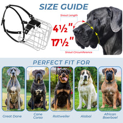 CleverTail adjustable leather straps on dog muzzle for a customized fit.