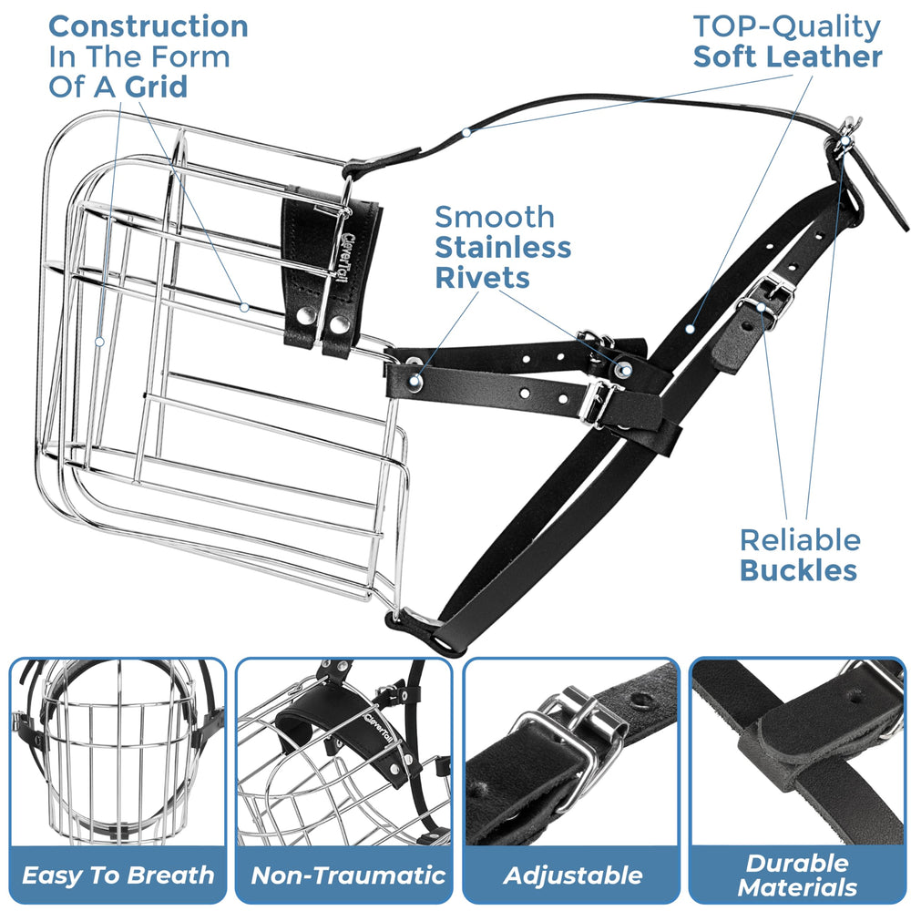 CleverTail breathable dog muzzle enabling natural breathing and drinking.