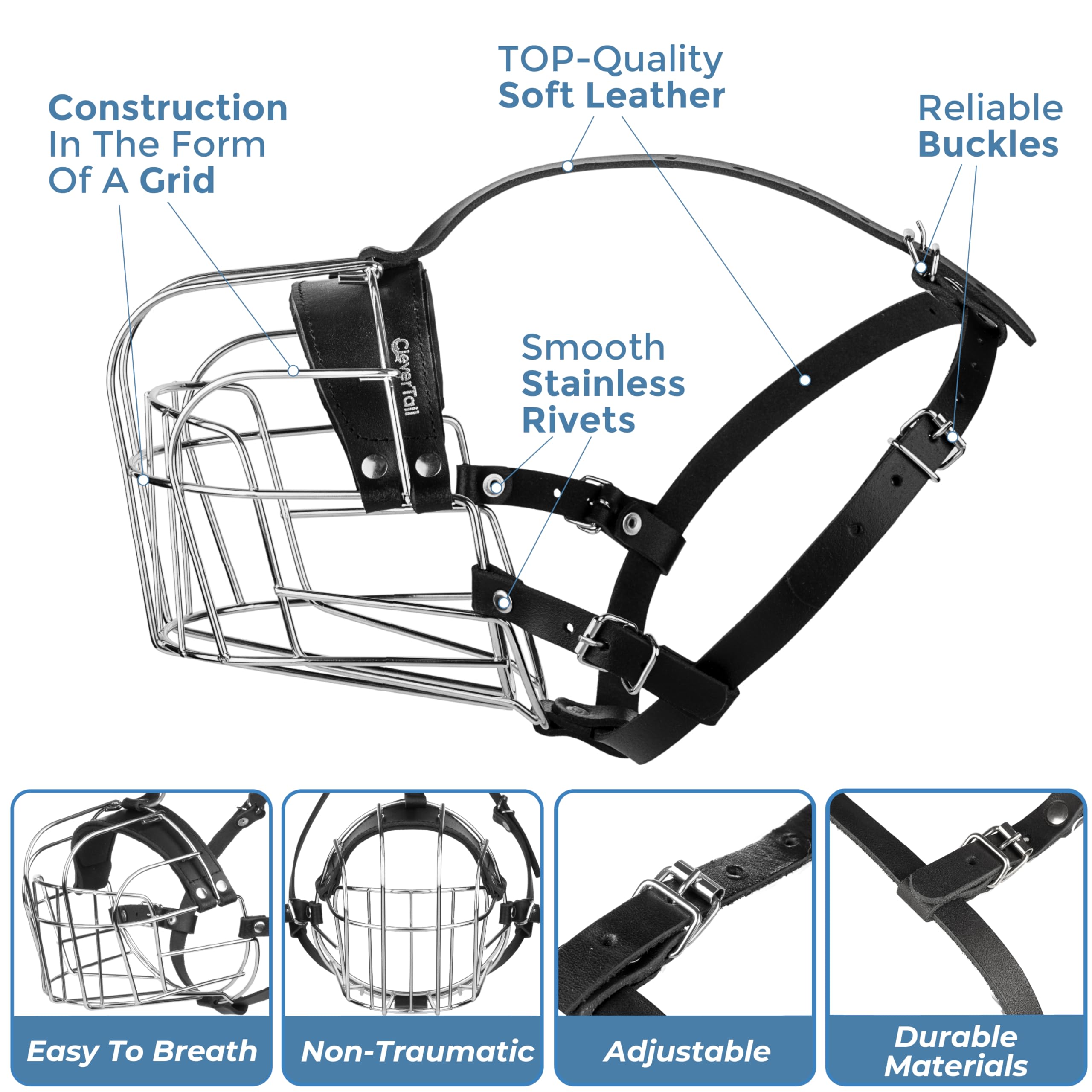 CleverTail basket design emphasizes breathable, comfortable use for dog moderation.