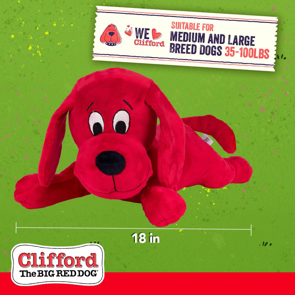 Clifford plush toy with crinkle fabric for added texture during playtime.