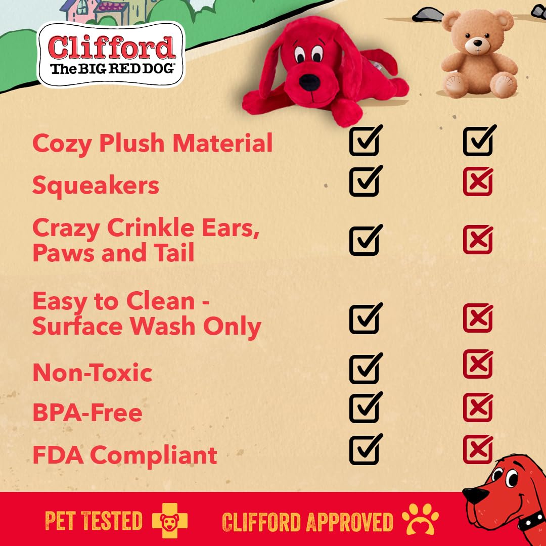Clifford sensory toy offers comforting companionship for dogs.
