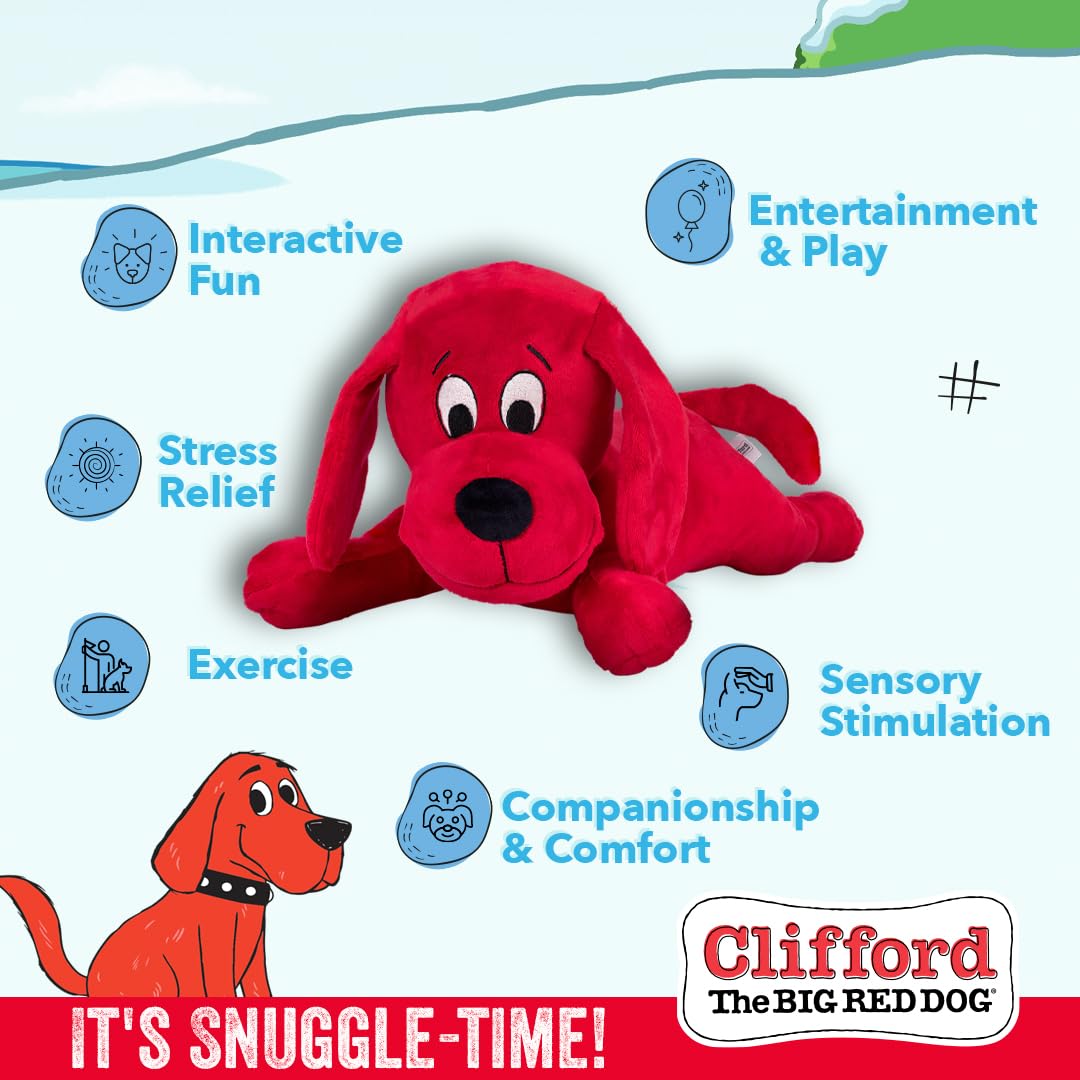 Clifford large-breed soft-toy teething-friendly for gentle chewing.
