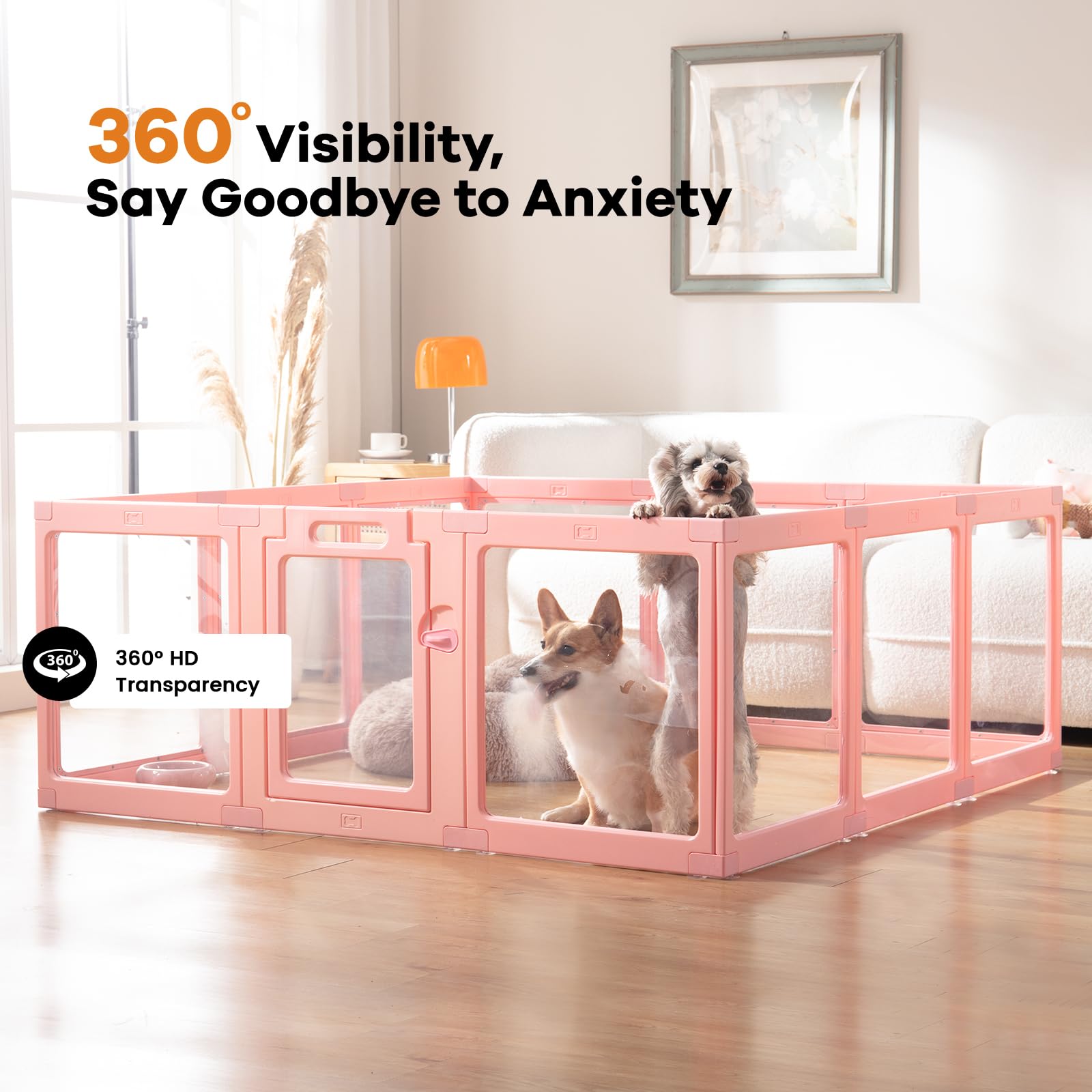 ClimbHope playpen with dual buckles provides sturdy setup for puppies and kittens.
