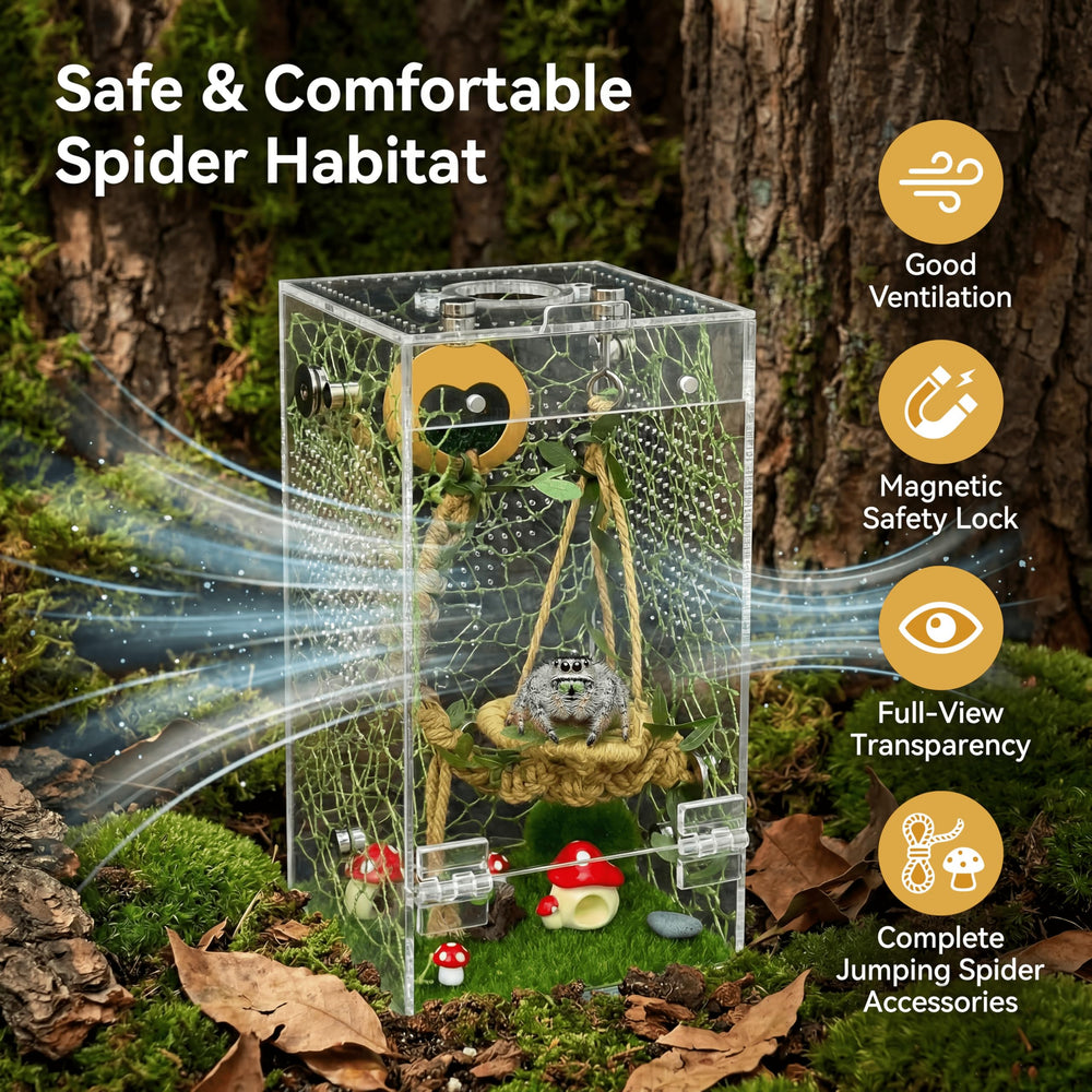 ClimPek Jumping Spider Enclosure top feeding port for quick meals