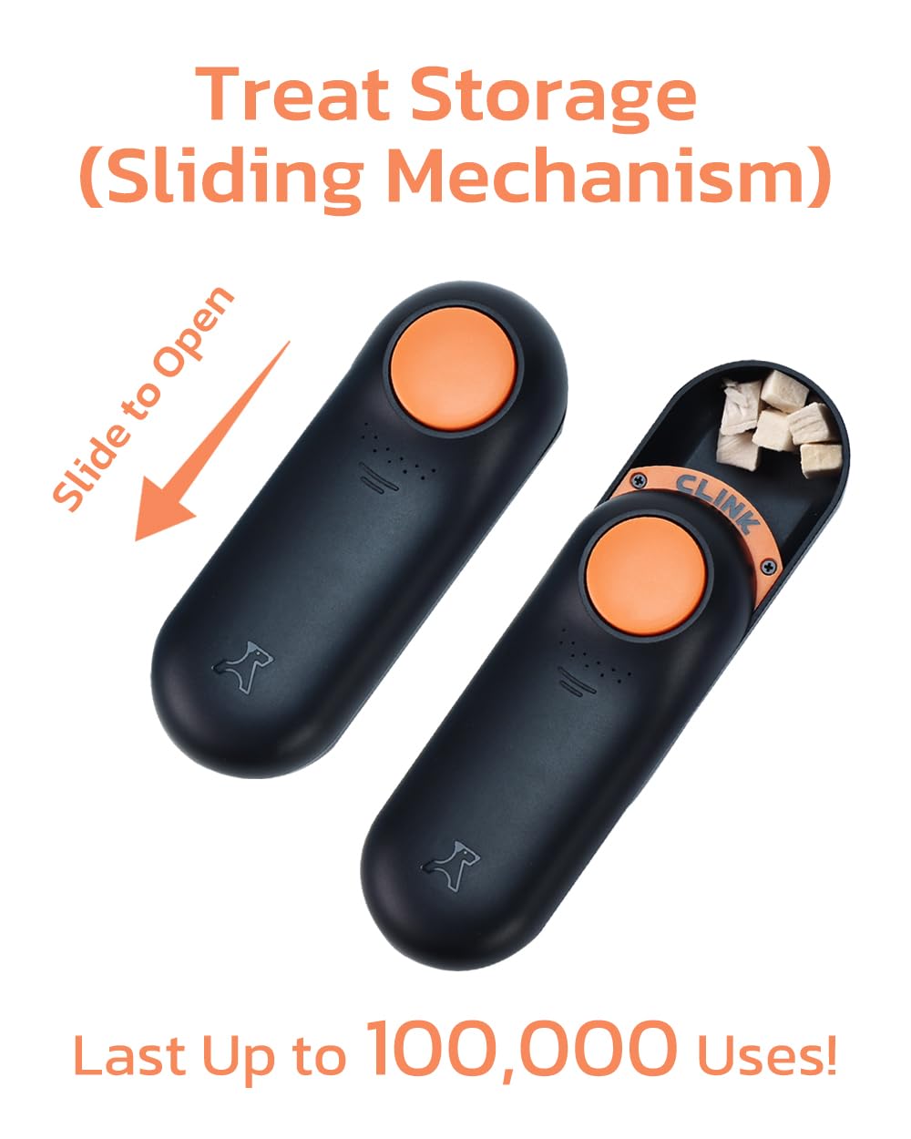 Clink Design compact clicker weighs 2.36 oz and travels easily