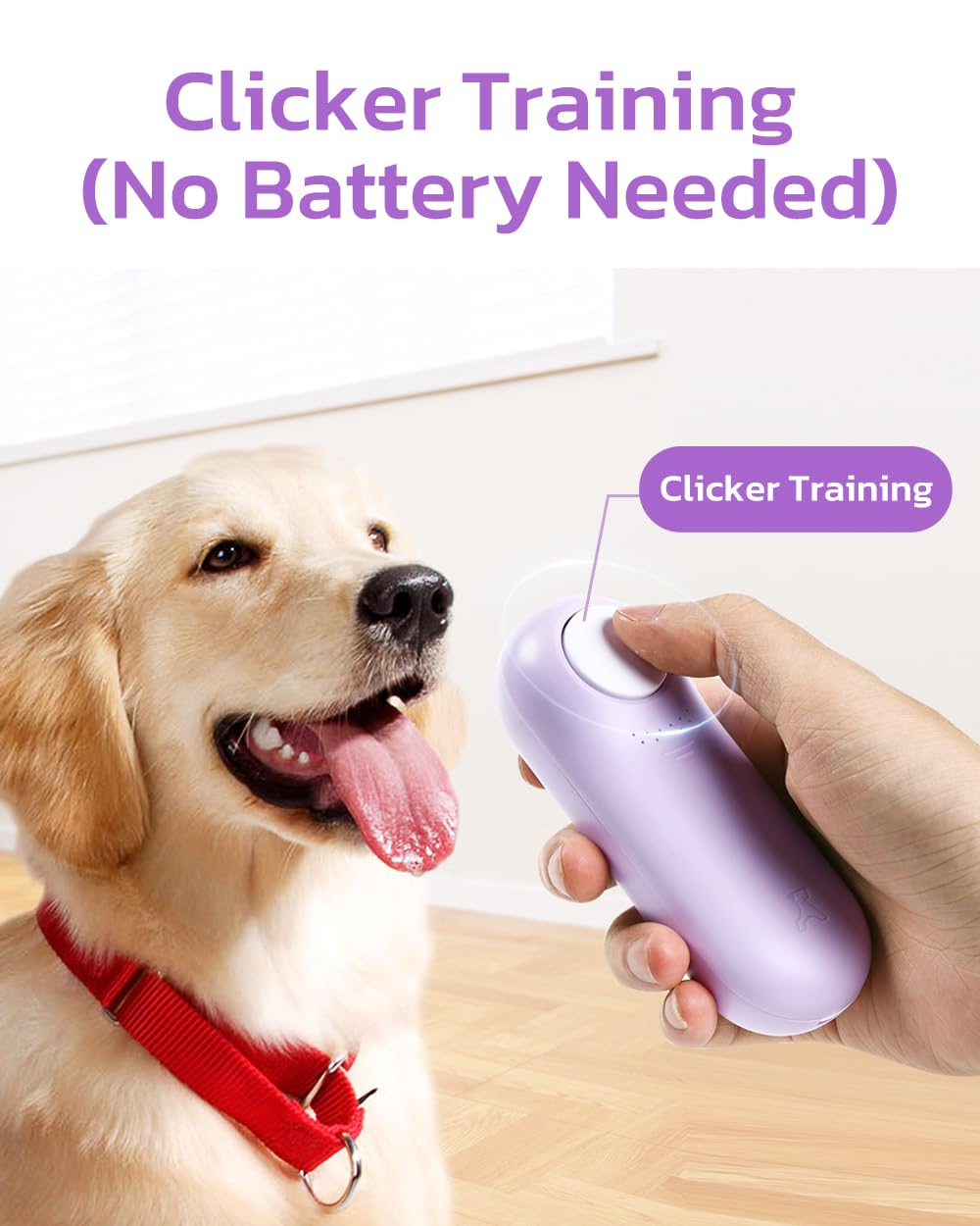 Clink Design compact purple clicker ideal for puppy training sessions.