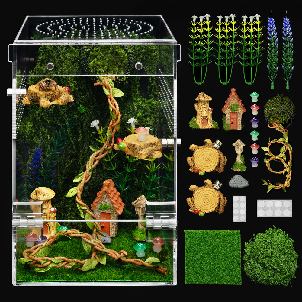 Clioran jumping spider enclosure with escape door keeps spiderlings secure for beginners