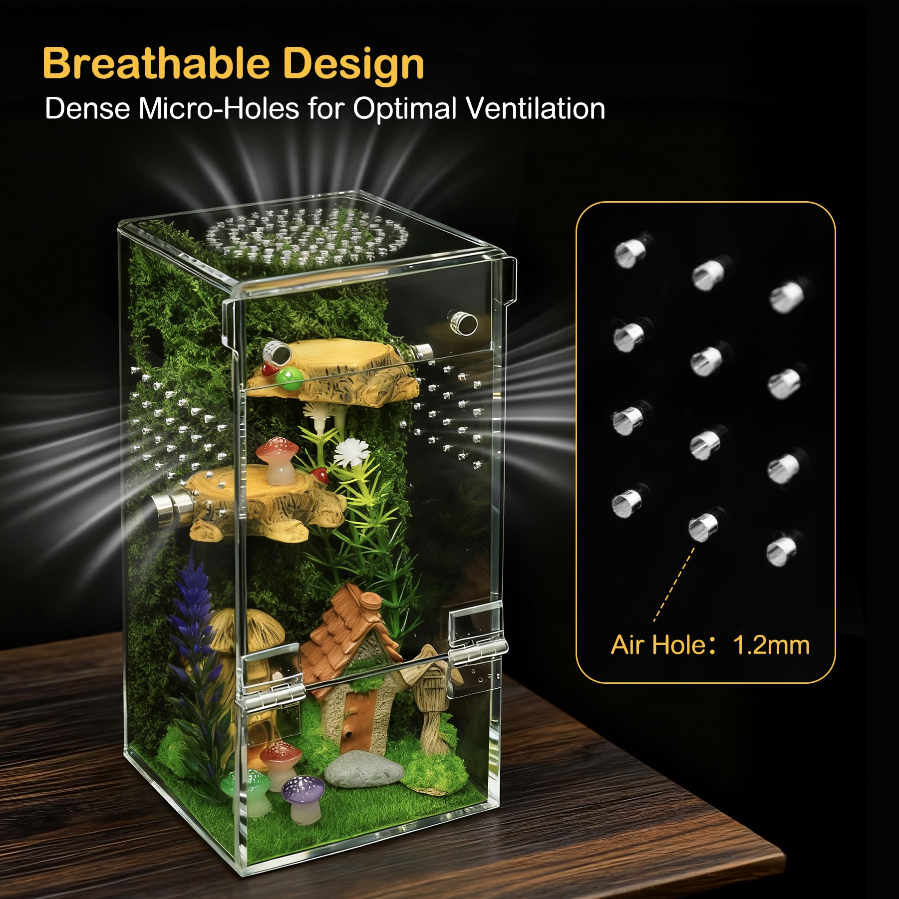 Clioran magnetic door enclosure keeps the habitat secure while enabling smooth feeding access