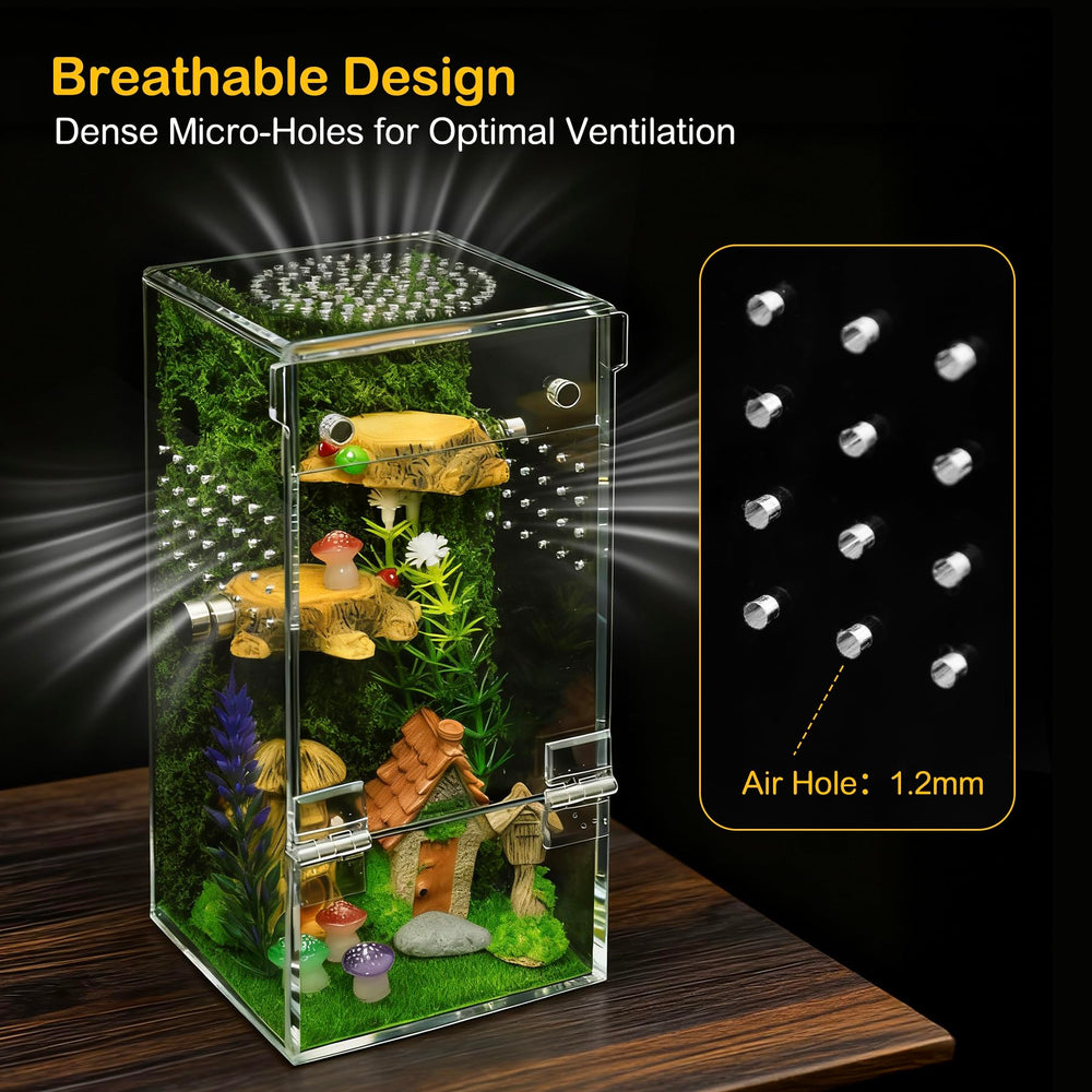 Clioran magnetic door enclosure keeps the habitat secure while enabling smooth feeding access