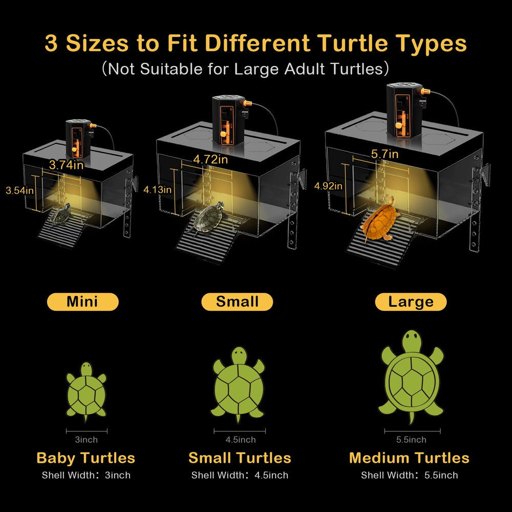 Clioran small turtle habitat fits 15-gallon tanks for juvenile red-eared sliders.