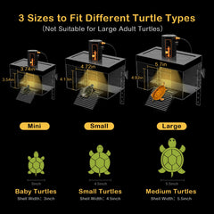 Clioran small turtle habitat fits 15-gallon tanks for juvenile red-eared sliders.