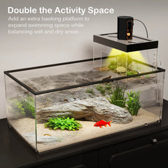 Clioran tempered PC construction offers durable, shatter-resistant basking structure.