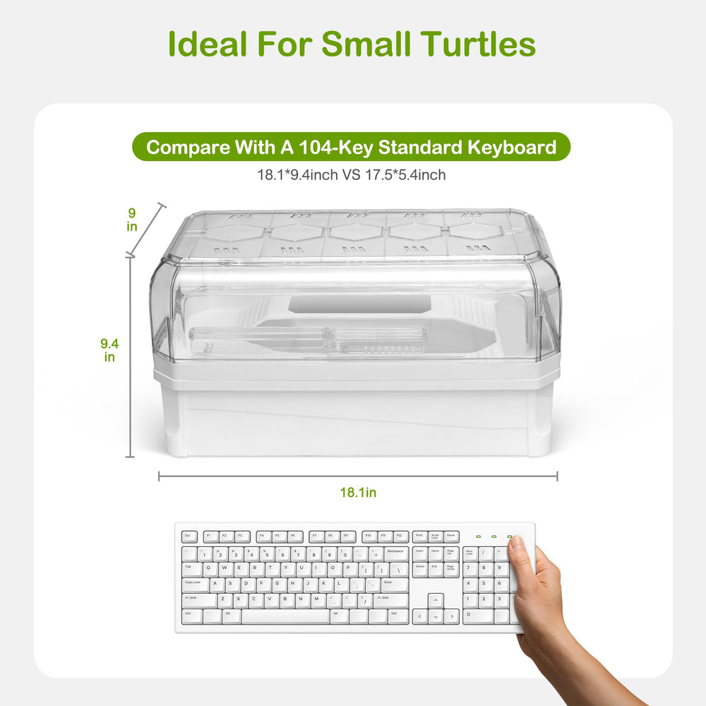 Clioran turtle tank kit anti-escape design keeps pets safely inside during play