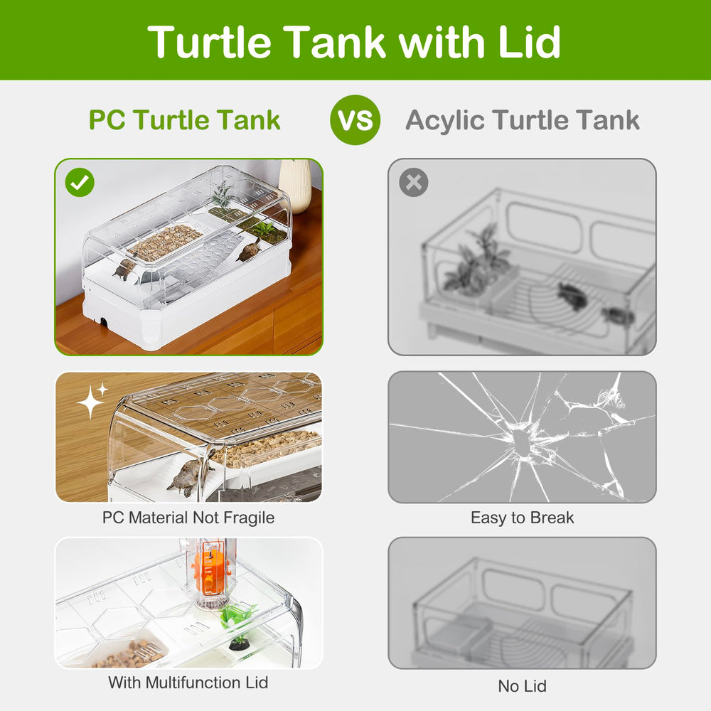 Clioran turtle tank kit rain shower arm adds gentle water action for enrichment
