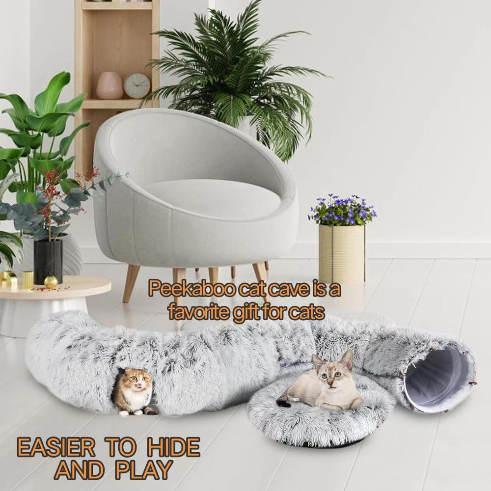 CLKHOWL Cat Tunnel Bed peekaboo cave for curious kittens.