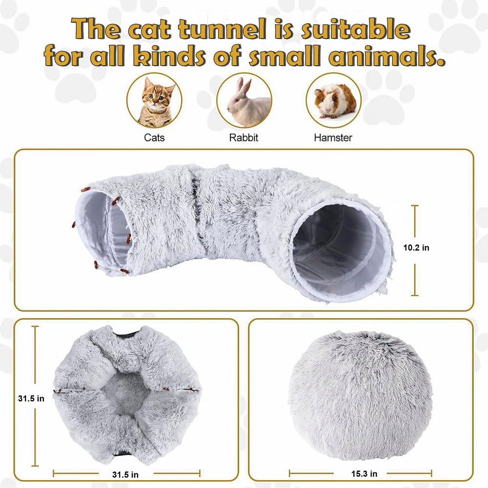 CLKHOWL Cat Tunnel Bed with two openings for easy access and play.