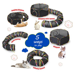 CLKHOWL spacious play area fits multiple small pets.