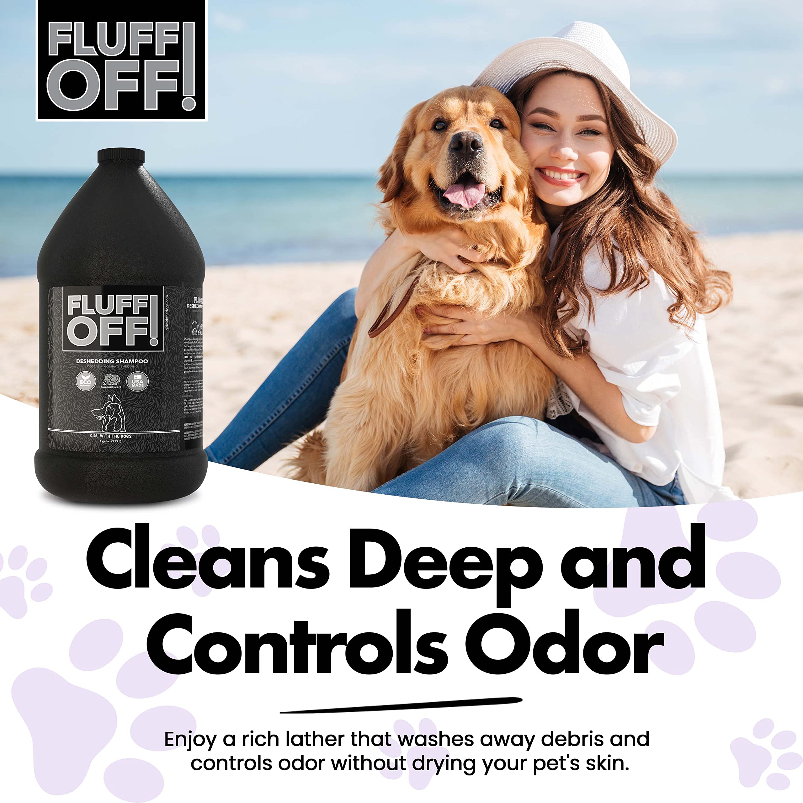 Girl With The Dogs Fluff Off leaves coats smooth and clean after bath