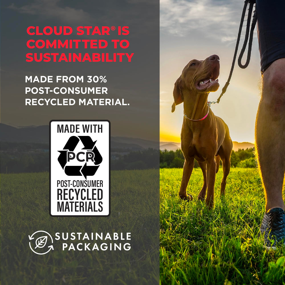 Cloud Star 30 percent post-consumer recycled packaging bag on white background