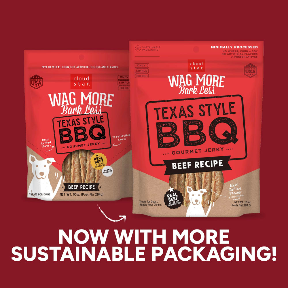 Cloud Star Texas BBQ beef treats small batch close-up highlighting real beef as ingredient