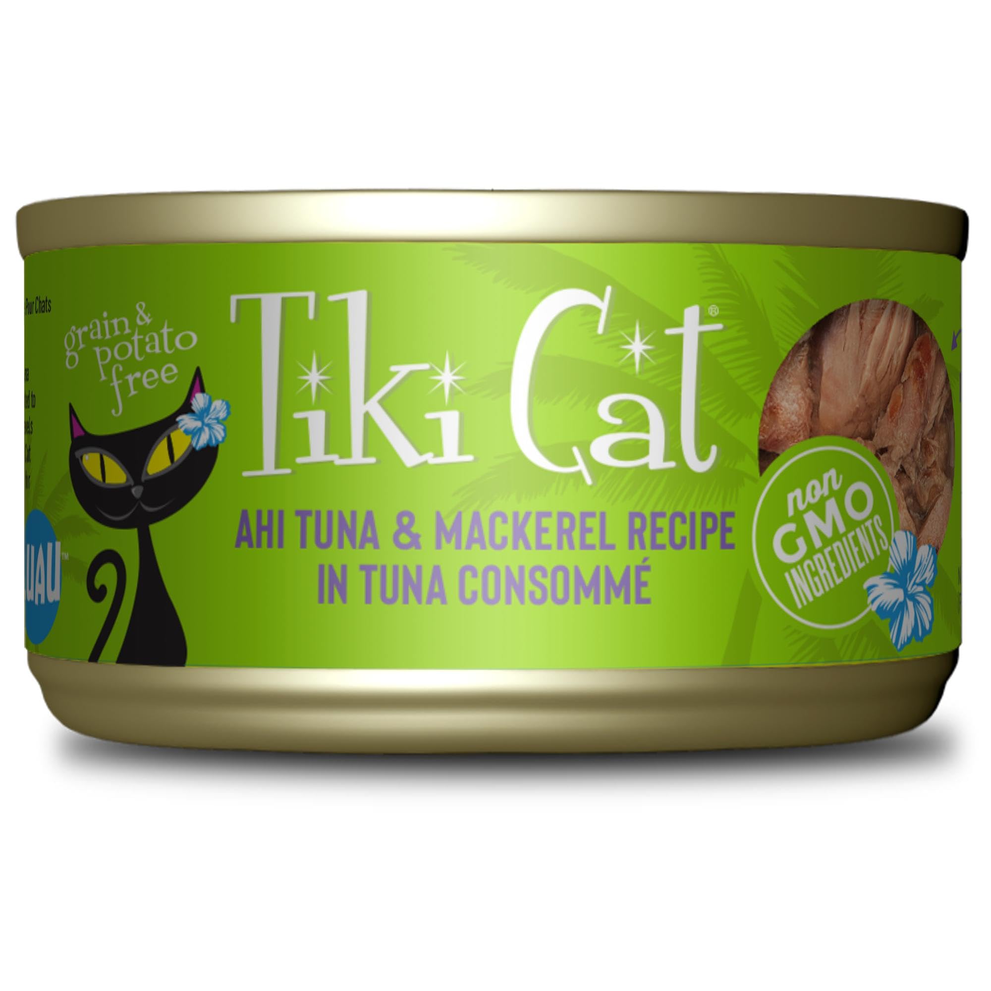 Cloud Star Tiki Cat Papeekeo Luau Ahi tuna cans showcase premium whole seafood for adult cats