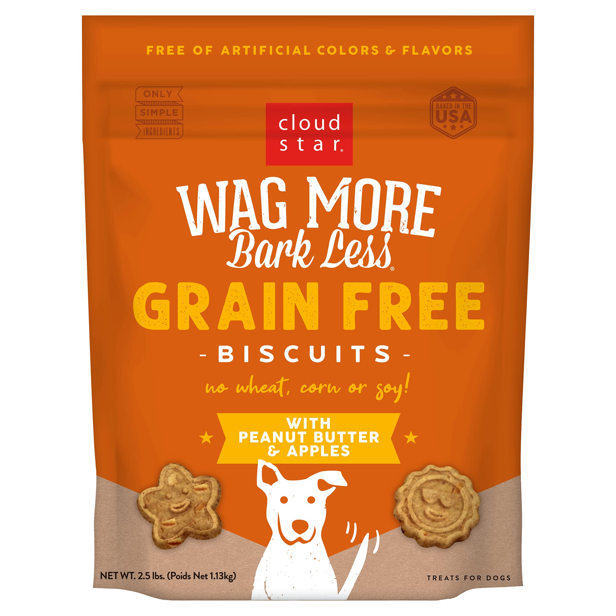 Cloud Star Wag More Bark Less 2.5 lb pouch packaging for easy rewards