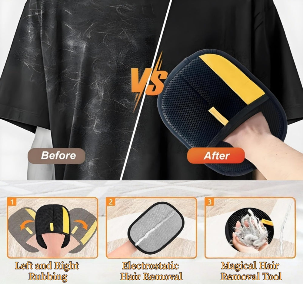 CLPCLP glove with included pet hair comb for deeper grooming.