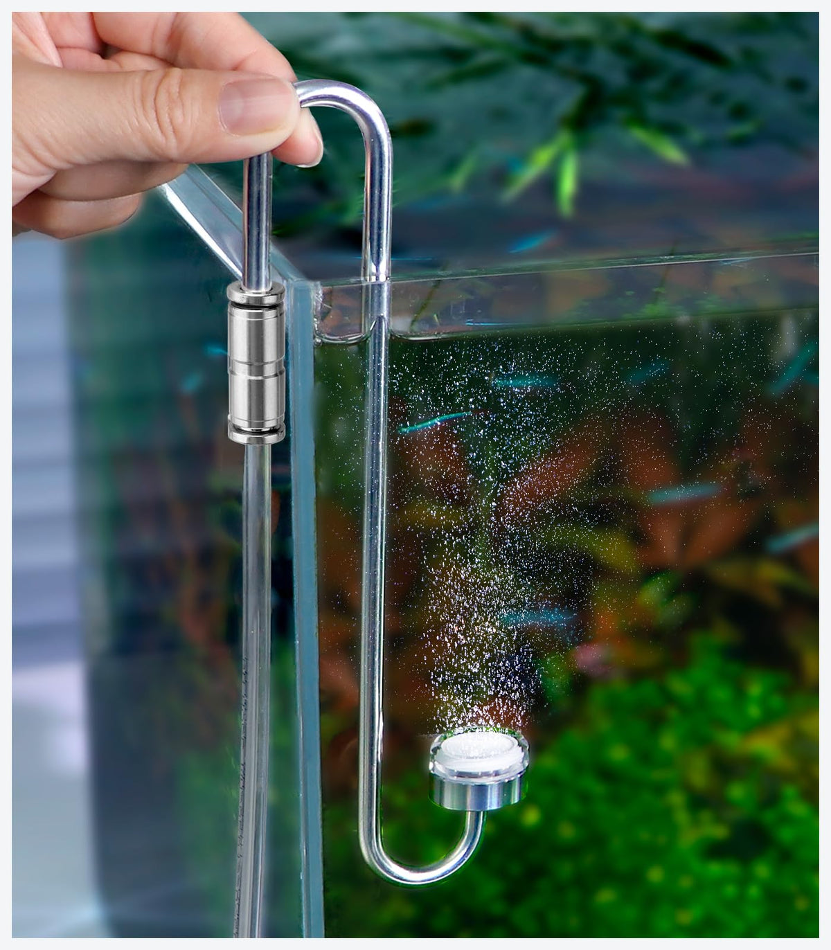 Clscea aquarium diffuser stainless steel 20cm for even CO2 dispersion in tanks.