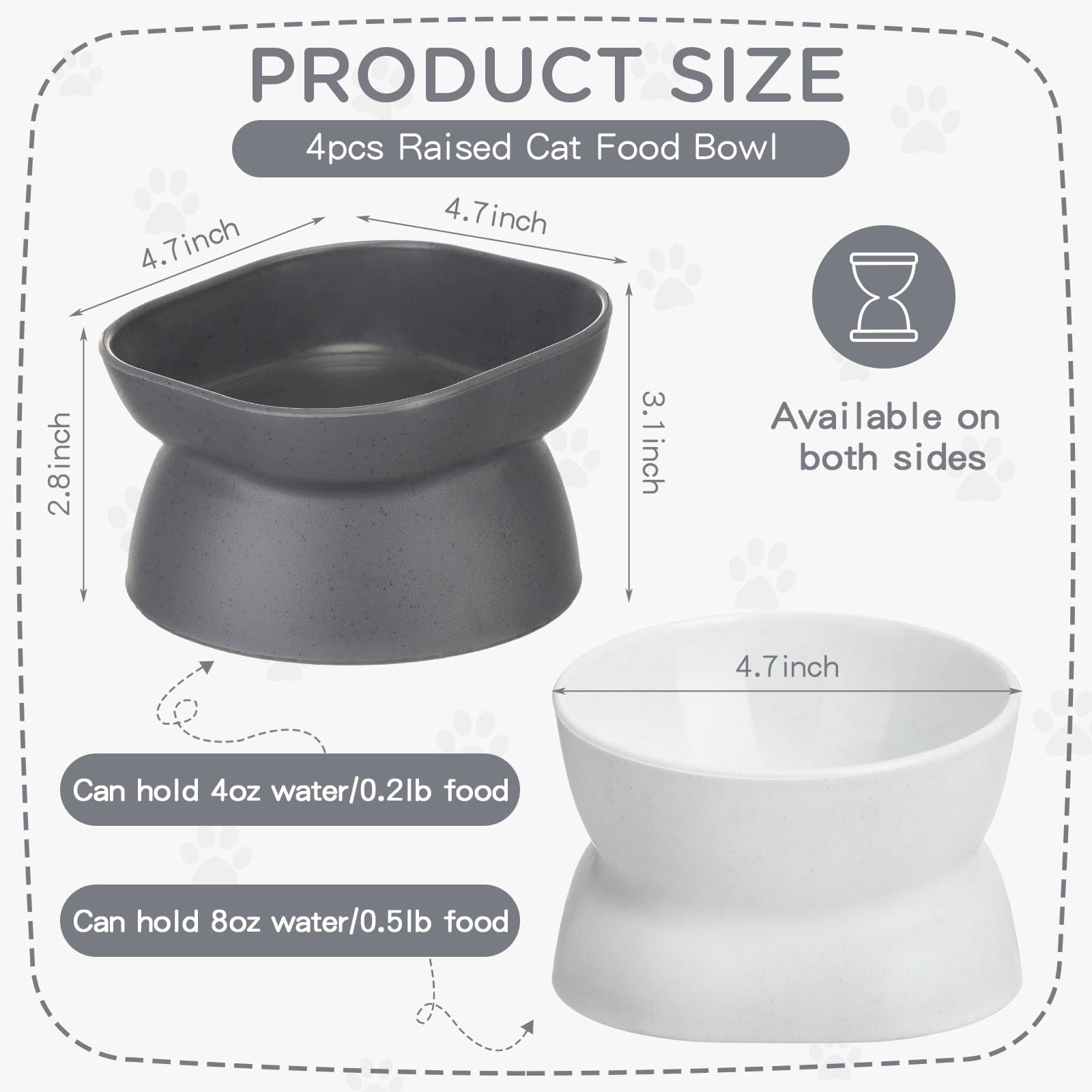 Clysee elevated cat bowls raised height supports easier swallowing