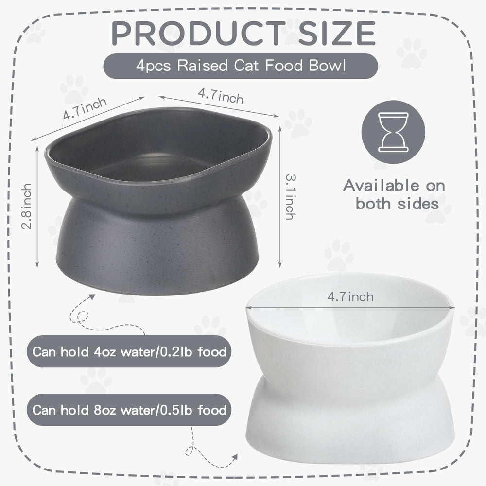 Clysee elevated cat bowls raised height supports easier swallowing