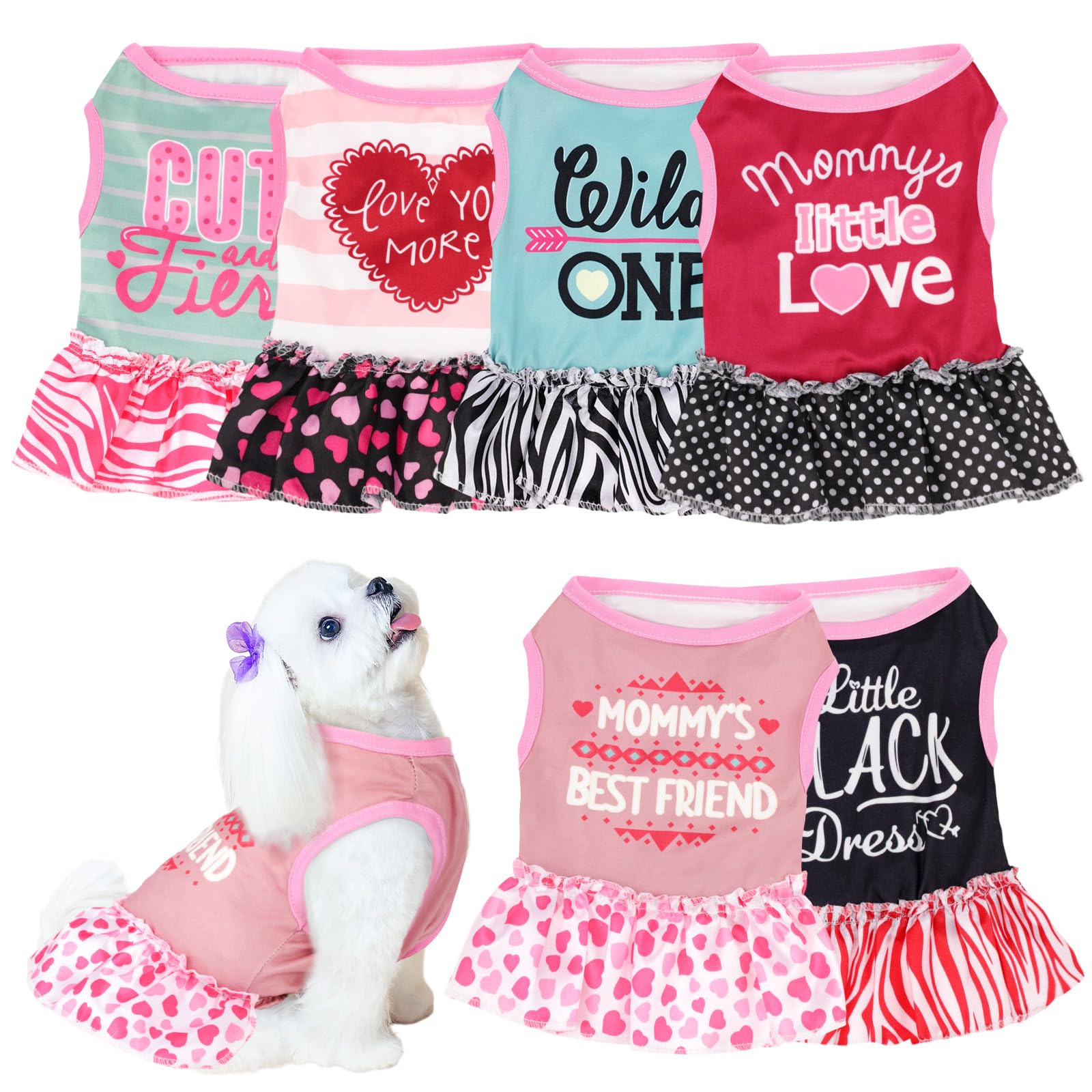 Clysee girl dog dress with ruffles for summer comfort and cute style