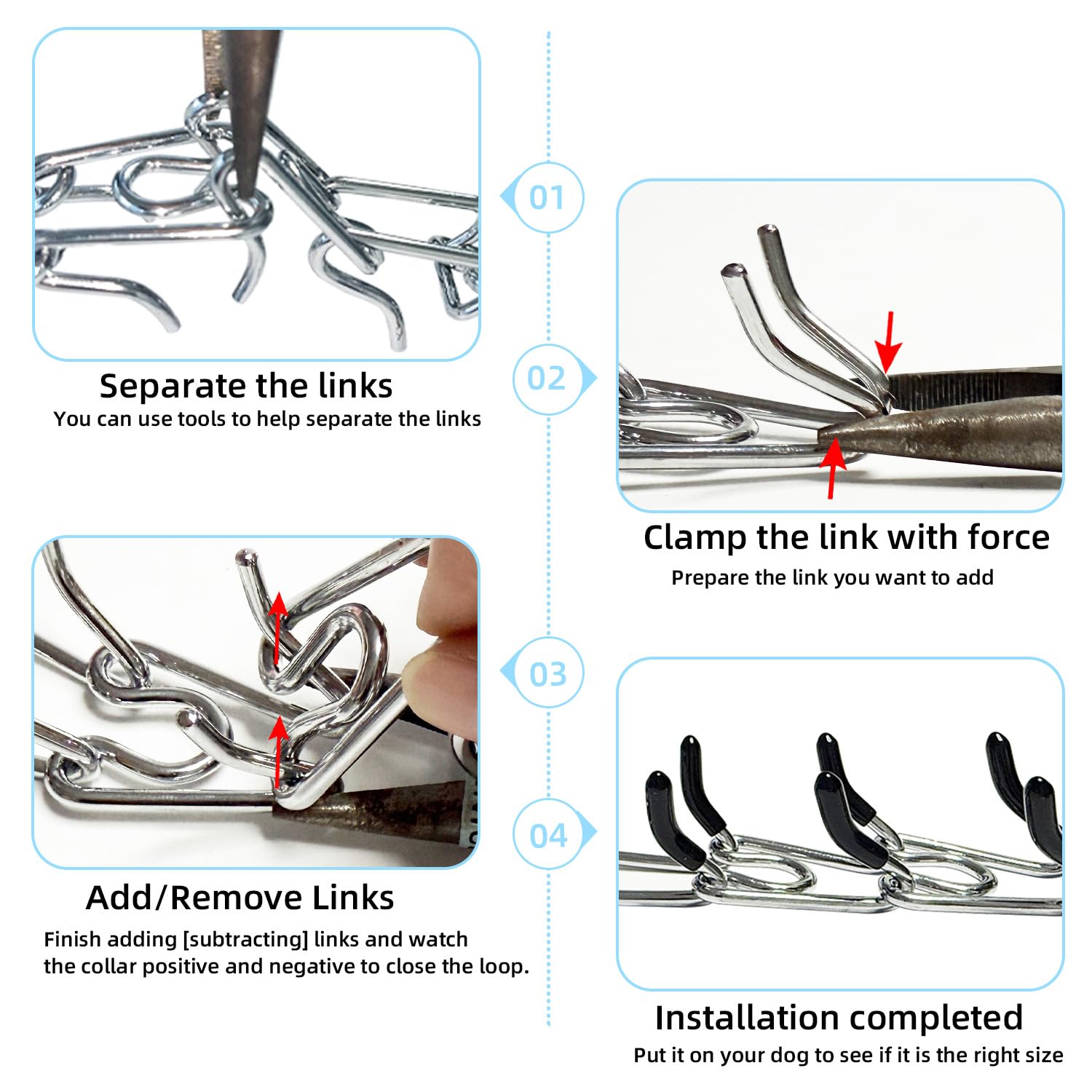 CMIYUYNG neck measurement guide helps achieve a comfortable fit with extra links