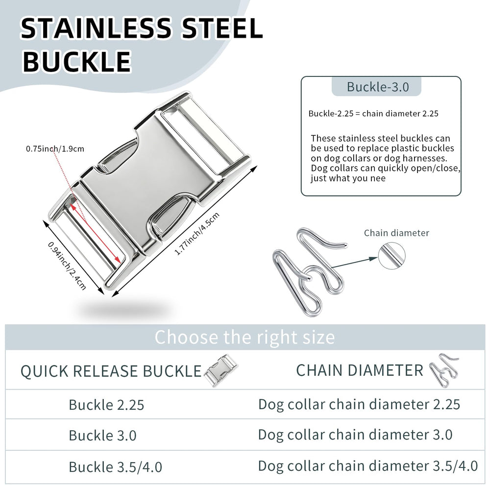 CMIYUYNG quick-release buckle enables easy on/off for dog collars.